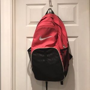 Nike pink backpack with extra compartments
